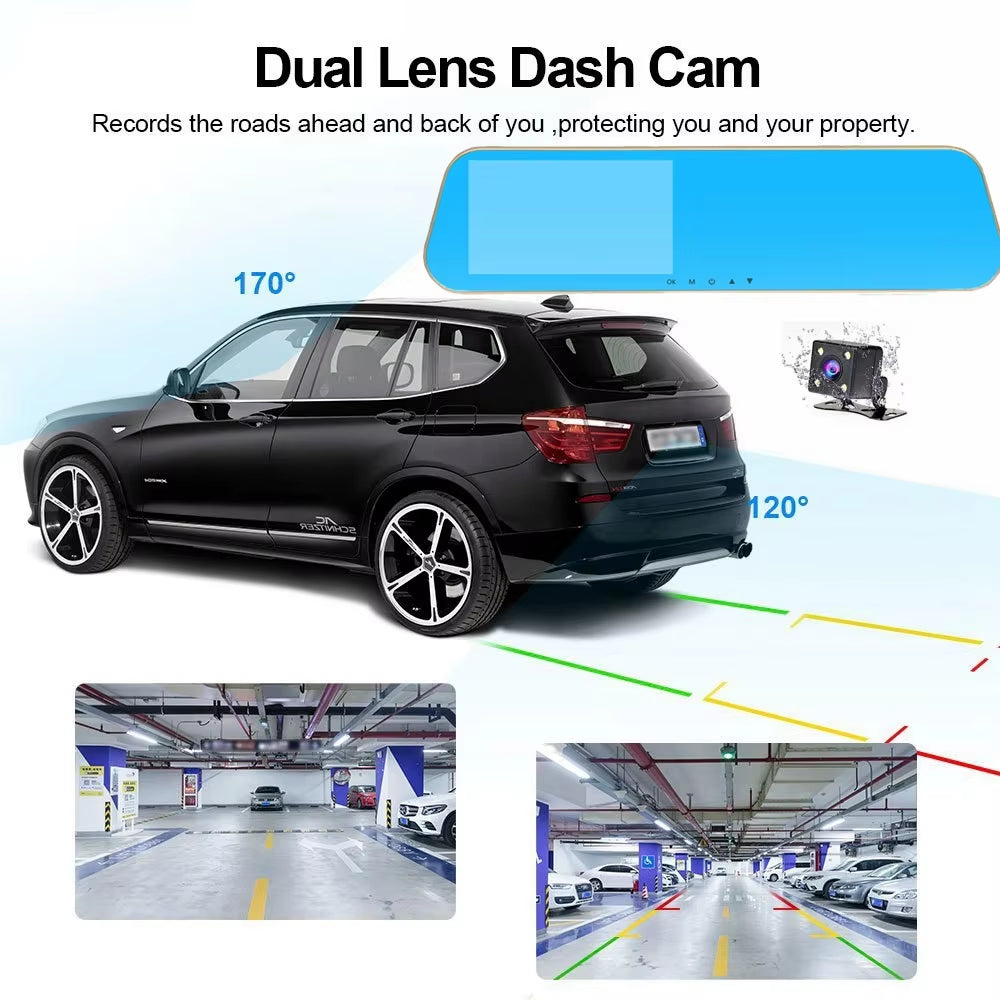 Full HD 1080P Dash Cam - Rear View Mirror 