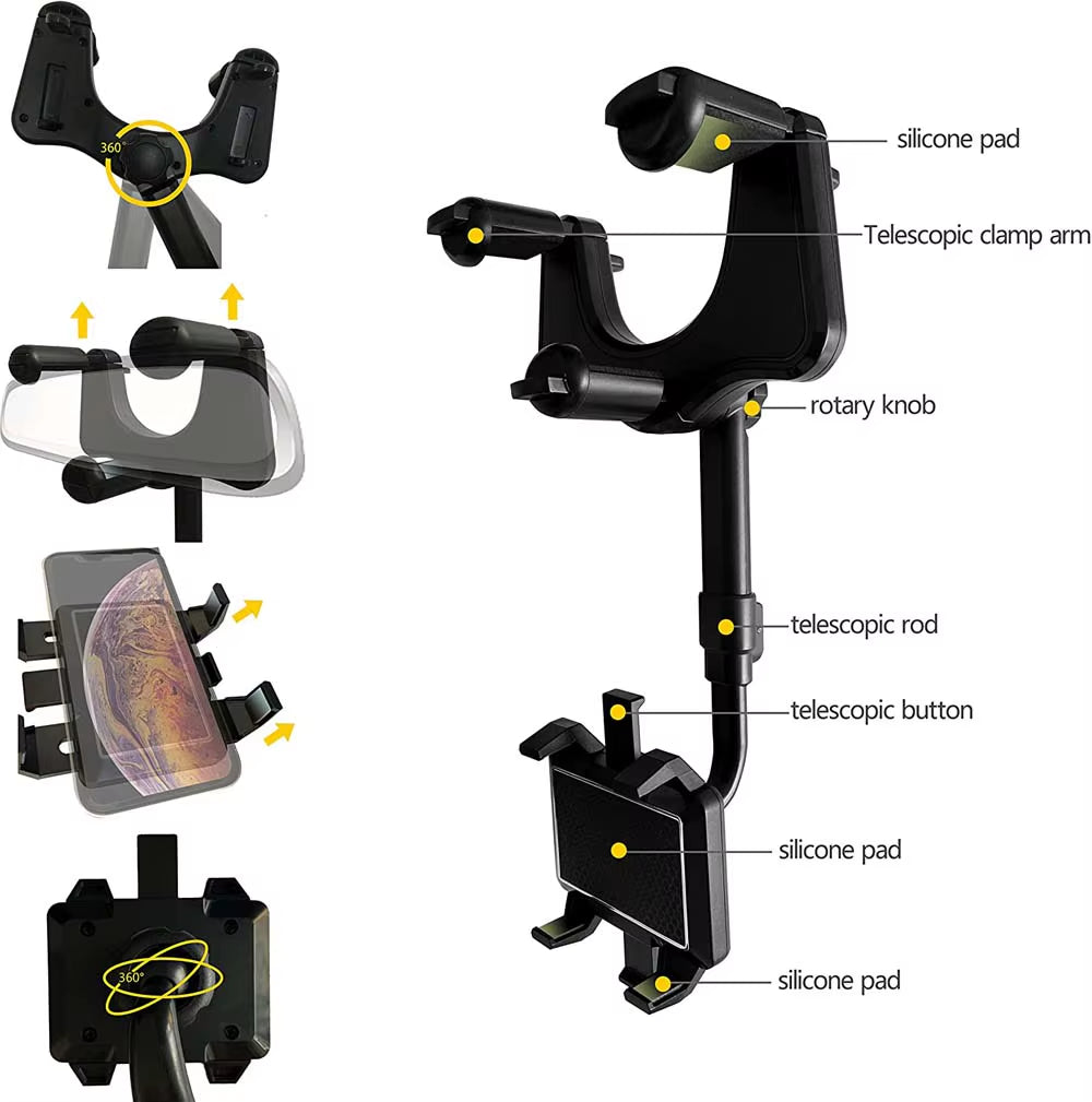 Telephone Car Holder - 360 Degree Rotating 