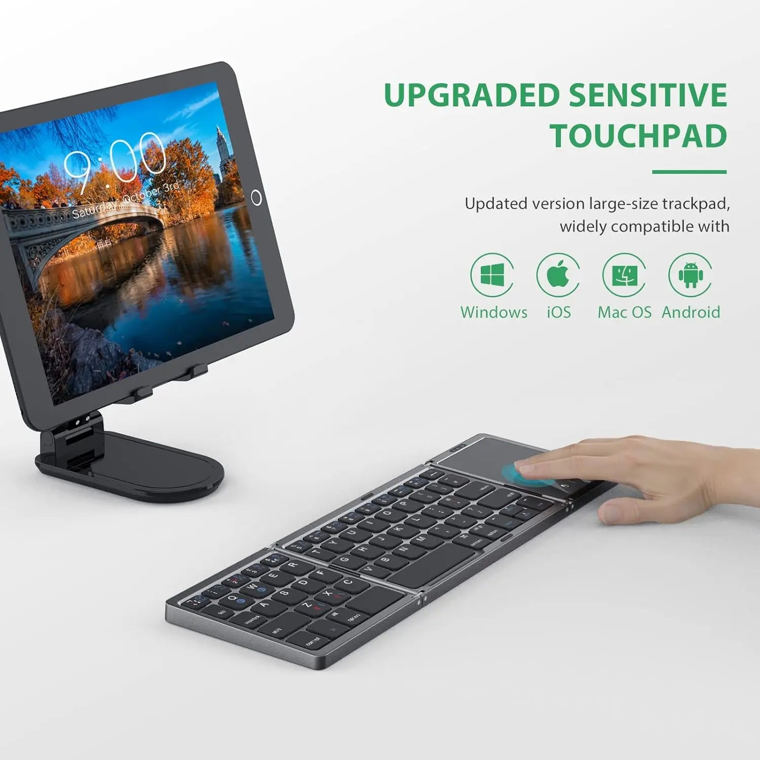 Foldable Keyboard with Touchpad 